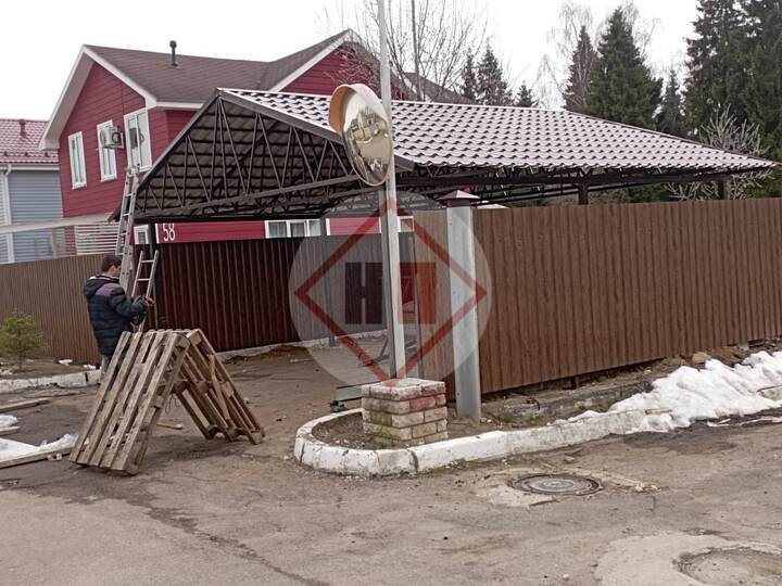 двускатный навес для авто