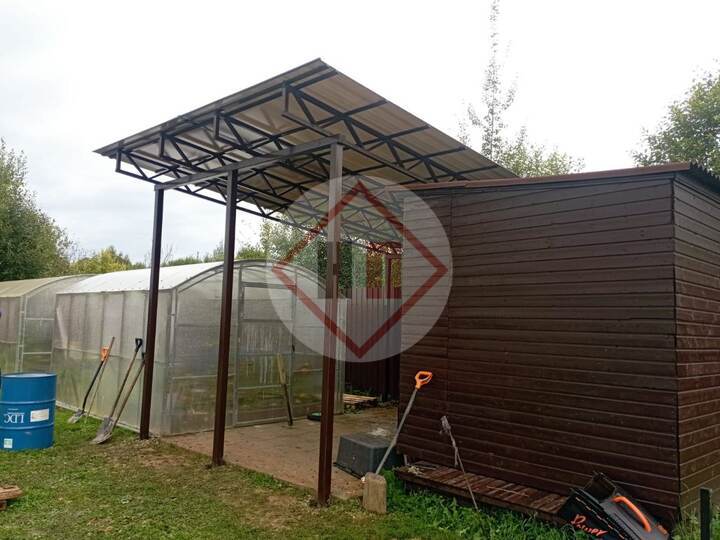 прямой навес из поликарбоната