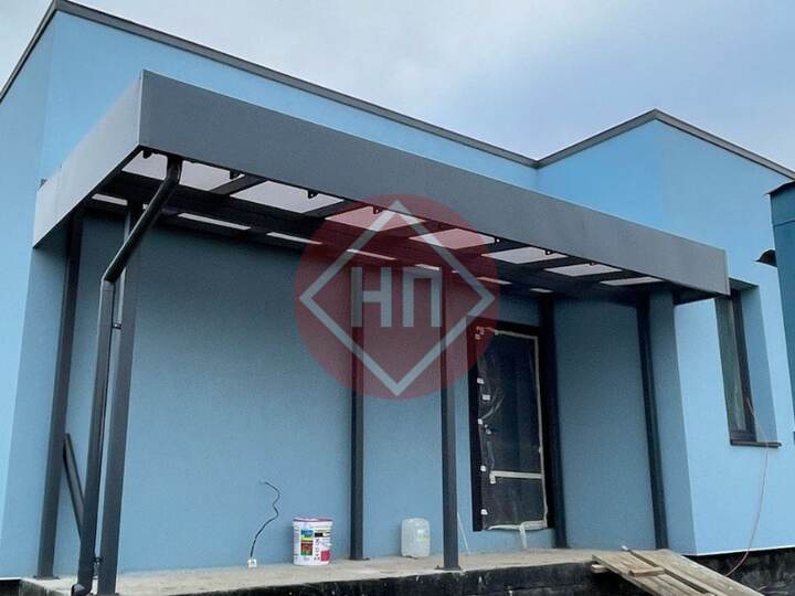 навес односкатный с сотовым поликарбонатом