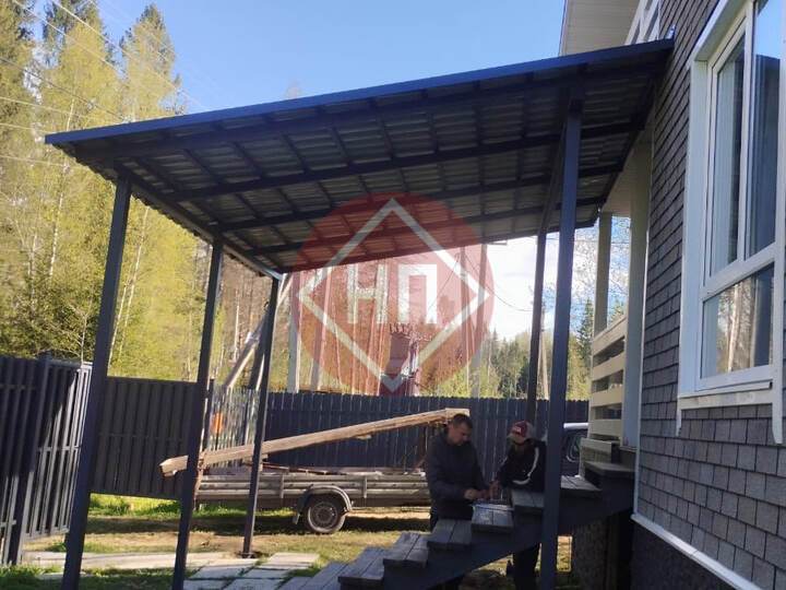 навес для дома с примыканием к крыльцу