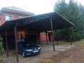 навес из металлочерепицы для двух автомобилей