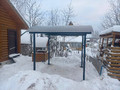 арочный навес для деревянного дома